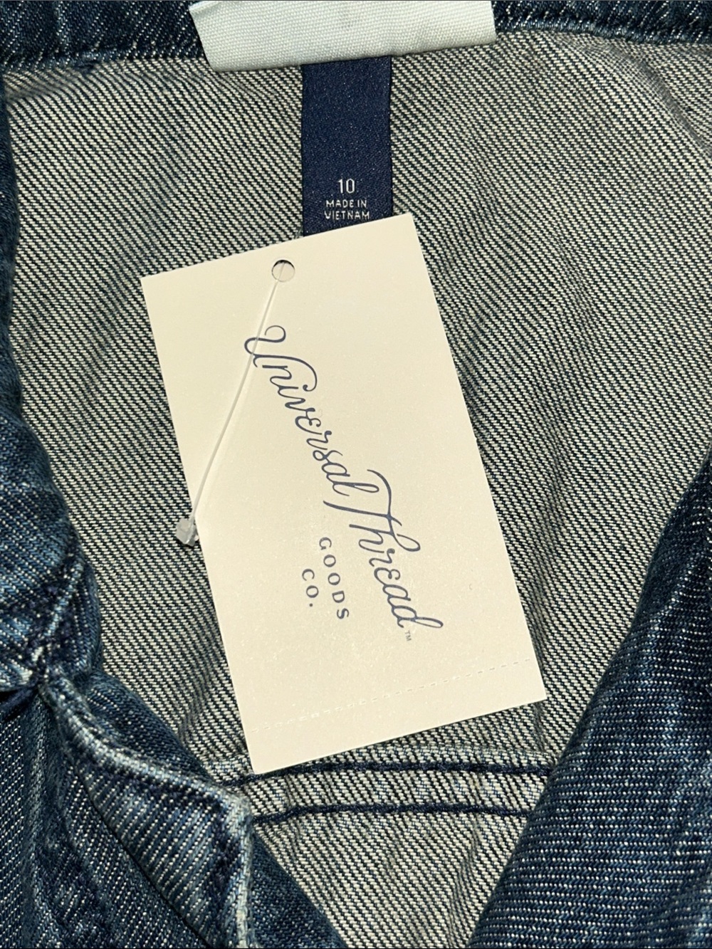 Universal Thread Women’s Denim Utility Romper Long Sleeve Button Front Blue - Picture 6 of 12